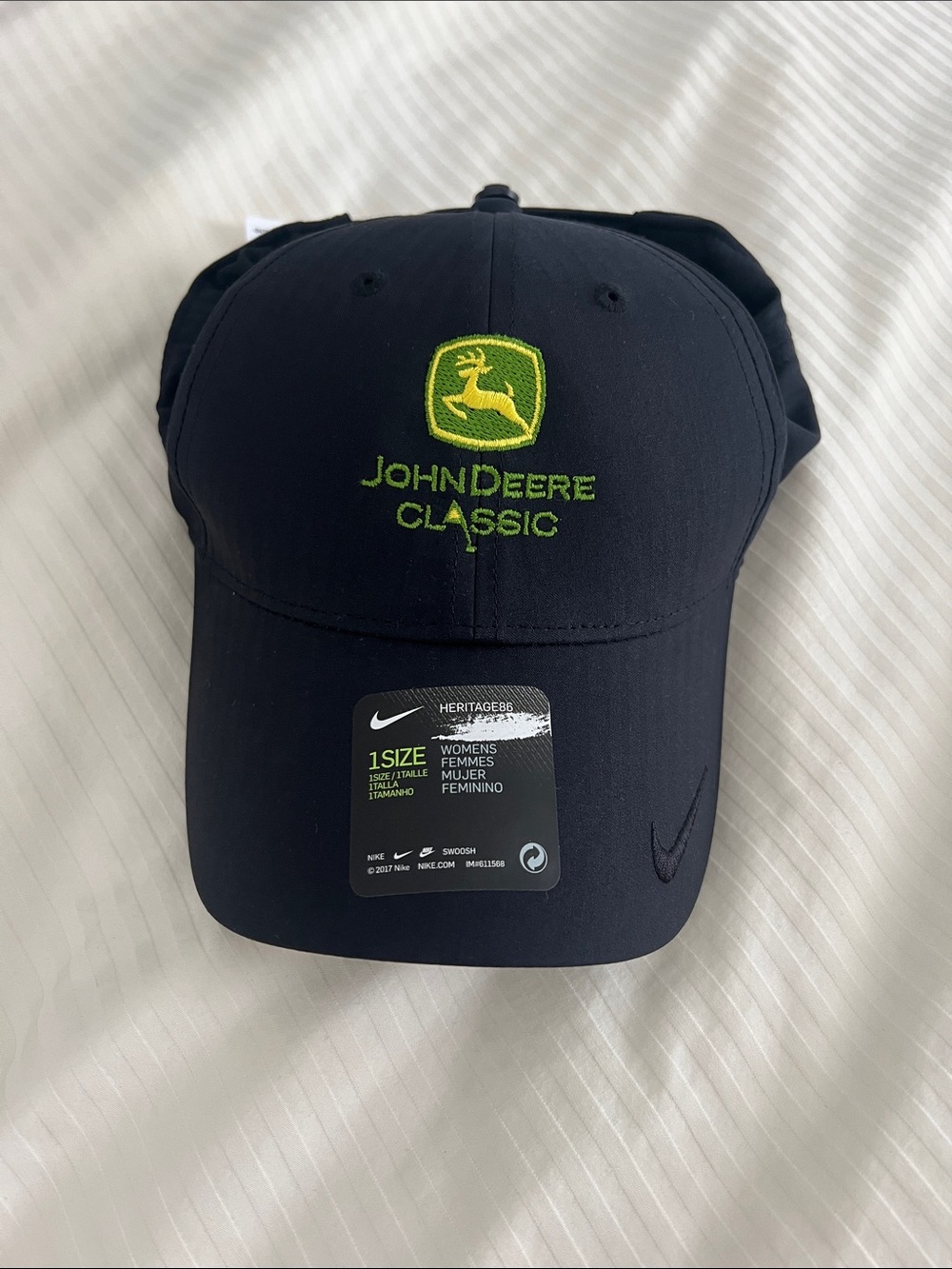 Nike John Deere Classic Women’s Black Hat with Yellow-Green Logo